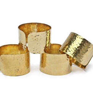 Anneaux de serviette en métal doré arrondis en gros, décorations de table écologiques pour fêtes intérieures et extérieures, fourni en Inde - Product Image 6