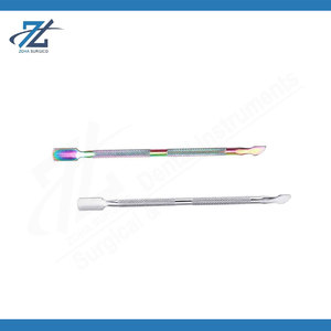 Pousse-cuticules professionnel en acier inoxydable à double extrémité avec manche en plastique, outil de manucure et pédicure pour le soin des ongles - Product Image 6