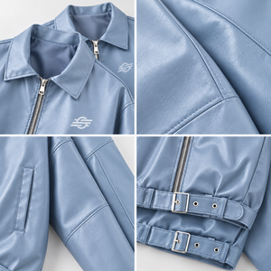 Light Blue Polyester Long V-neck Double Breasted Casual Solid Color Women's <b>Trench</b> Jacket <b>Waterproof</b> - Product Image 5