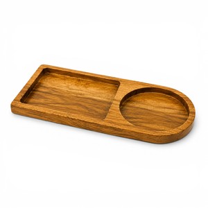 Handcrafted Wooden Serving Tray with Dual Compartments | Snack, Appetizer & Beverage Serving Platter - Product Image 1