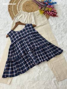 Collection de pantalons à poches et hauts sans manches en lin et coton à imprimé moderne, fournisseur de Surat pour la mode féminine - Product Image 5