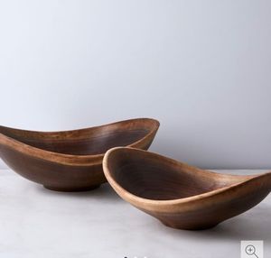 Contemporary timber serving bowl handcrafted natural wood kitchen dining salad fruit display eco friendly durable sleek finish - Product Image 5