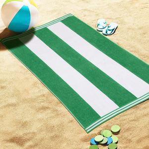 Striped <b>Beach</b> <b>Towel</b> Rectangular Cotton Quick-Dry Blue White Yellow Multi Color Pool Swim <b>Towels</b> - Product Image 2