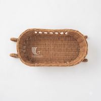 Panier de Noël en rotin tressé à la main en forme de traîneau du Père Noël, plateau de rangement décoratif pour les fêtes