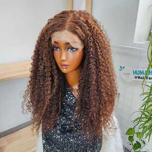 Burmese Curly Glueless <b>Wigs</b> Human Raw virgin Hair <b>closure</b> transparent/HD lace - Product Image 1
