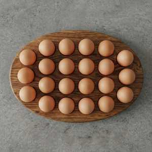 Plateau porte-œufs en bois fait main, support de rangement pour œufs en bois naturel pour la cuisine, la ferme et la décoration intérieure - Product Image 1