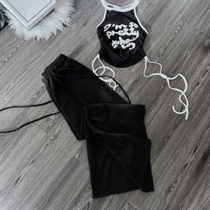Ensemble sportif décontracté deux pièces long pour femme, coupe ajustée, couleur unie, été, coton confortable, lavable, emballage personnalisé, Vietnam - Product Image 6