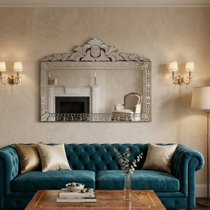 Espejo Decorativo de Pared de Lujo Estilo Veneciano |   Espejo Decorativo de Estilo Barroco Vintage |   Espejo de Vidrio Estilo Antiguo para Decoración de Sala de Estar - Product Image 4