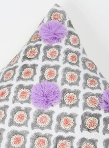 Hand Tufted Texture Boho Gray and Purple <b>Cushion</b> Throw Pillow <b>Cover</b> Decorative Sofa <b>Cushion</b> <b>Cover</b> - Product Image 3