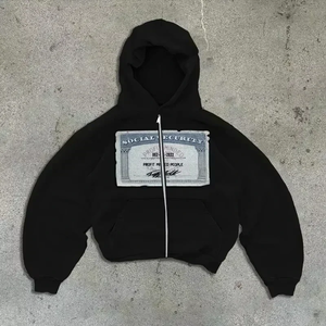 Zipper Hoodie Women Street New American <b>Hip</b> Hop Joker Pattern 2026 Fleece <b>Padded</b> Sweatshirt Unisex Casual Hoodie - Product Image 3