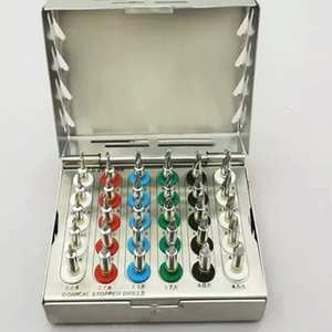 Kit de chirurgie implantaire conique dentaire manuel 25 pièces avec butée intégrée et cassette, instruments en acier inoxydable par Grip Surgical - Product Image 5