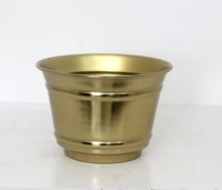 Cachepot ovale en métal martelé avec poignées latérales, pot à fleurs décoratif en fer