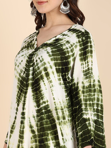 Kurta Droite Tie-Dye en Rayonne pour Femme, Séchage Rapide, Idéale Été, Bureau, Fête, Style de Vie Quotidien, Mode Moderne, Meilleur Prix Fournisseur - Product Image 5