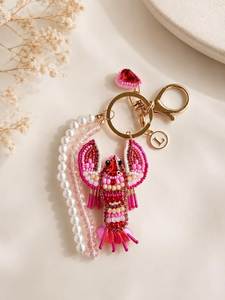 Beaded Burger Keychain Fashion <b>Bag</b> Accessory Colorful Decorative <b>Charm</b> - Product Image 3
