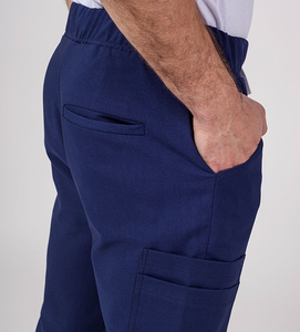 Tenues médicales d'hôpital pour hommes, ensembles de blouses à manches courtes et pantalons de jogging, en coton tissé réutilisable 100% respirant, OEM - Product Image 3