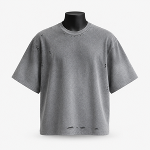 เสื้อยืดผู้ชายสไตล์วินเทจทรงโอเวอร์ไซส์ ผ้าฝ้ายพรีเมียม เสื้อผ้าสตรีทแวร์ลำลอง ขายส่งสำหรับผู้ค้าส่ง - Product Image 1