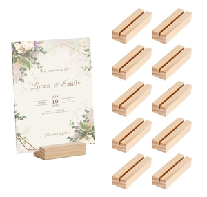 Soportes de Madera Natural para Números, Hechos de Madera Dura, Estilo Minimalista, para Exhibición de Menús en Cafeterías y Panaderías - Product Image 3