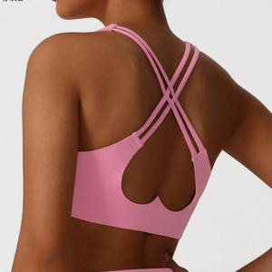 Adjustable Strap Crisscross Simple Front Women's High for Padded Sports Bra Yoga Gym Activewear Breathable Fitness Wholesale - Product Image 4