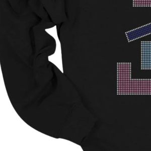 เสื้อสเวตเชิ้ตคอกลมแขนยาวสำหรับผู้หญิงสีดำ พิมพ์ลายกราฟิกตัวอักษรแบบประสานกัน สวมใส่สบาย น้ำหนักเบา แฟชั่นทันสมัย - Product Image 4