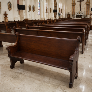 Banc d'église en teck massif, mobilier d'église en bois, sièges pour chapelle, cathédrale, salle de culte, mobilier religieux sur mesure - Product Image 4