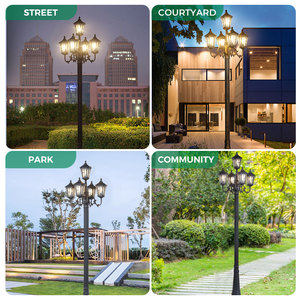 Fabrication en gros <span class=keywords><strong>de</strong></span> lampadaires <span class=keywords><strong>de</strong></span> jardin à 5 poteaux en aluminium, alimentation CA, blanc chaud, IP65, lampadaire <span class=keywords><strong>de</strong></span> jardin LED <span class=keywords><strong>avec</strong></span> certificat CE - Product Image 5