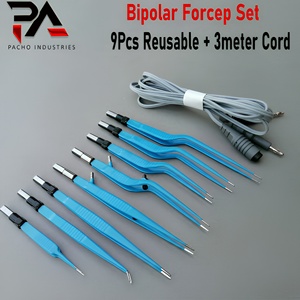 Juego de Pinzas Bipolares Europeas de Grado Alemán, Pinzas de Irrigación Rectas Tipo Bayoneta, Kit de Cable Electroquirúrgico Reutilizable de Alta Calidad - Product Image 1