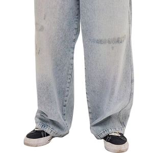 Jean en denim délavé bleu clair pour homme, coupe ample, jambe droite, style décontracté vintage, 100 % coton, mode printemps - Product Image 5