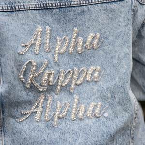 AKA Girlfriend Denim <b>Jacket</b> Women Back Side <b>Rhinestone</b> Design Light Wash Casual Streetwear Oversized Fit Premium Outerwear - Product Image 3