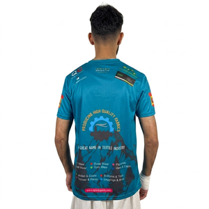 T-shirt personnalisé avec logo, sublimation, matière polyester/coton, respirant, séchage rapide, manches courtes, impression par transfert thermique, pour hommes - Product Image 2