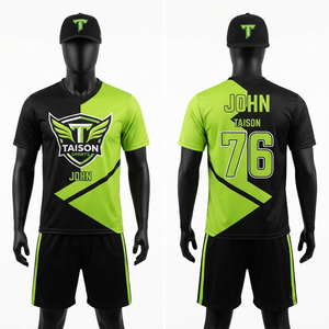 ชุดโรลเลอร์สเก็ต TAISON SPORTS สำหรับทุกเพศ ผ้าโพลีเอสเตอร์อินเตอร์ล็อคพรีเมียม 360 GSM เป็นมิตรกับสิ่งแวดล้อม แห้งเร็ว ระบายอากาศได้ดี สีดำนีออน - Product Image 1