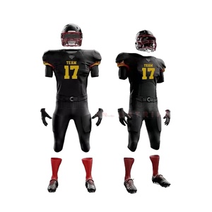 เครื่องแบบฟุตบอลอเมริกันผ้าโพลีเอสเตอร์แบบสั้นระบายอากาศได้ดีดีไซน์พลัสไซส์ตามสั่ง - Product Image 1