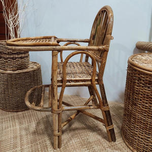 Chaise haute pour bébé en rotin naturel, nouveau design, prix le plus bas, pour nourrir les bébés, les enfants et les tout-petits - Product Image 5