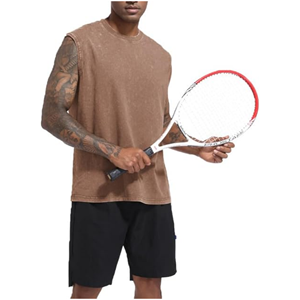 Camiseta sin mangas informal de poliéster/algodón transpirable de secado rápido para hombre, estilo hip hop, corte holgado, ideal para verano - Product Image 1