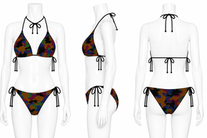 Conjunto de Bikini con Top Halter y Braguita de Cintura Alta, Sexy, con Logotipo Personalizado, de Secado Rápido, con Lazos Laterales, Venta al Por Mayor, Ecológico, Traje de Baño para Mujer - Product Image 3