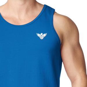 Débardeur de sport pour homme, sans manches, pour la gym, la course, le fitness, l'entraînement, décontracté, athlétique, doux, respirant, 100% coton, logo sur le devant - Product Image 3