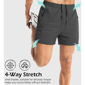 Pantalones cortos deportivos transpirables para hombre, elásticos en 4 direcciones, con logotipo personalizado impreso, pantalones cortos de alta calidad para hombre, cómodos, 100% algodón. - Product Image 3