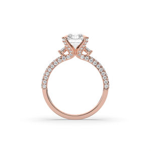 Anillo de compromiso con diamante cultivado en laboratorio de corte brillante esmeralda de 3.86 quilates, banda de boda solitaria de oro macizo de 14 quilates para mujer, joyería de lujo. - Product Image 5