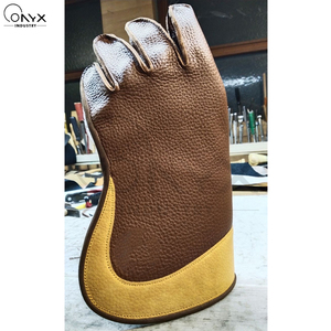 Gants de fauconnerie en cuir de vachette de qualité supérieure, double couche, anti-épines, pour la manipulation et l'entraînement sécurisé des oiseaux de grande taille - Product Image 3