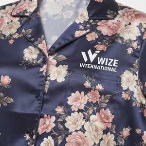 <b>Womens</b> Soft Button Front Silk Satin Breathable Casual Shirt Shorts Sleepwear Set Short Sleeve Two Piece Pajama <b>Lounge</b> <b>Suit</b> - Product Image 3
