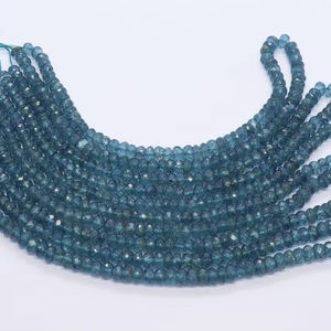 Cuentas facetadas de topacio azul de Londres AAA, cuentas de topacio azul de Londres de 5.5-6 mm, cuentas recubiertas de topacio azul de Londres para la fabricación de joyas - Product Image 1