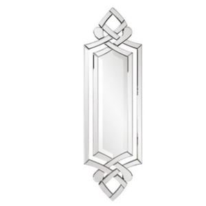 Modern Geometric Vertical Wall <b>Mirror</b> with Beveled Layered Frame & Knot Accent Design |Luxury Slim Accent <b>Mirror</b> for Home Decor - Product Image 1