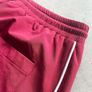 Custom Streetwear Baggy Windbreaker Pants Unisex Contrast Piping Tracksuit Bottoms Waterproof Techwear Joggers for <b>Men</b> Women - Product Image 4
