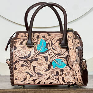 Nueva Llegada, Bolsos de Mano Cruzados de Cuero con Diseño Floral Hecho a Mano, Bolsos de Viaje Deportivos de Gran Capacidad - Product Image 4