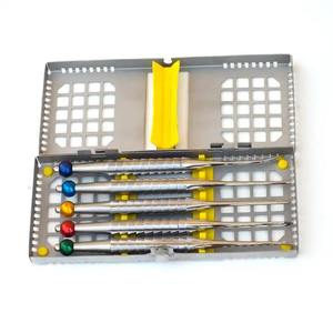 Ensemble de 5 osteotomes dentaires manuels réutilisables, ciseaux à os en acier inoxydable, cassette droite, plusieurs couleurs, certifié CE - Product Image 5