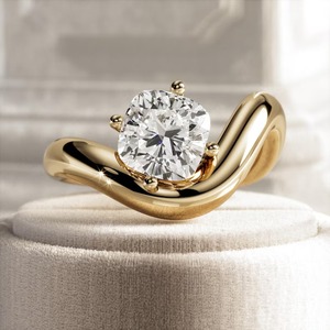 2 Carat <b>Cushion</b> Cut E VVS2 Lab Grown Diamond Engagement <b>Ring</b> in 14K/18K White Gold Trendy IGI Certified for Wholesale Export - Product Image 1