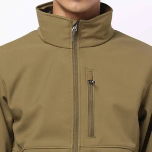 Veste softshell marron pour homme Exoro, best-seller, col montant, coupe-vent, fermeture éclair, coupe classique, pour l'automne - Product Image 4