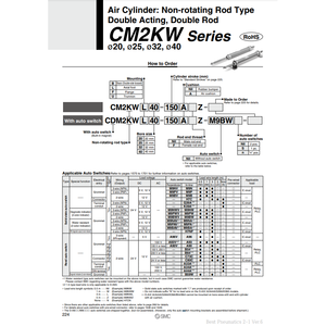 Pièces pneumatiques CDM2KWB32-50Z de cylindre d'air pneumatique SMC - Product Image 1