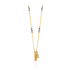 <b>Rose</b> Gold 18K Diamond Pendant with Round Brilliant Cut and <b>Black</b> Beads Trendy Women's Everyday Wear Jewelry - Product Image 2