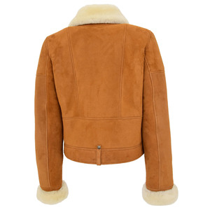 Latest Design <b>Men's</b> Quilted <b>Suede</b> Leather <b>Jacket</b> with Inside Sheep Fur Lining Breathable Plus Size Custom Made Camel Brown - Product Image 5