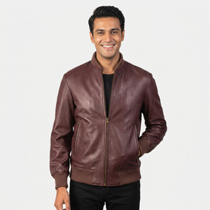 High Quality Custom Designed Men's <b>Leather</b> <b>Jacket</b> Solid Color Street-Wear for <b>Winter</b> Online Sale Fabric <b>jacket</b> for men - Product Image 1